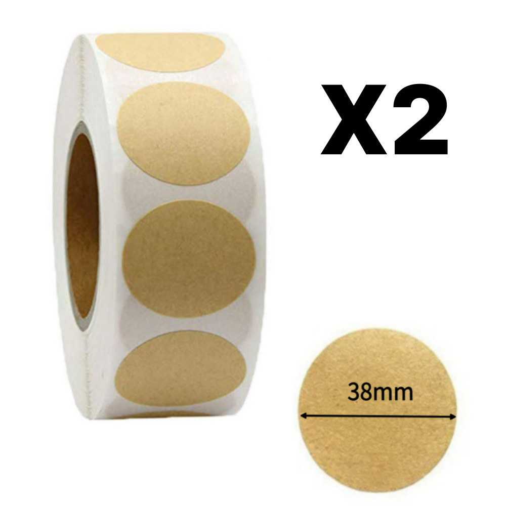 투명 포장 원형 롤 스티커 봉투 밀봉 라벨, 2개, 크라프트 원형 스티커 38mm 501P 9,900원
