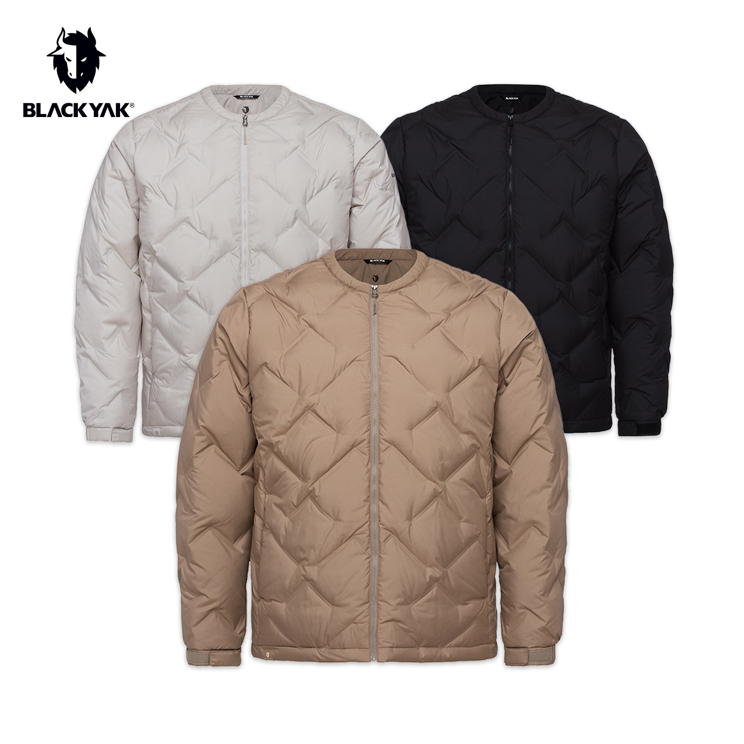 블랙야크 남성 넥리스 라이트제로 다운 자켓 겨울 무봉제 U넥 가벼운 숏패딩 1BYPAWU016 143,100원