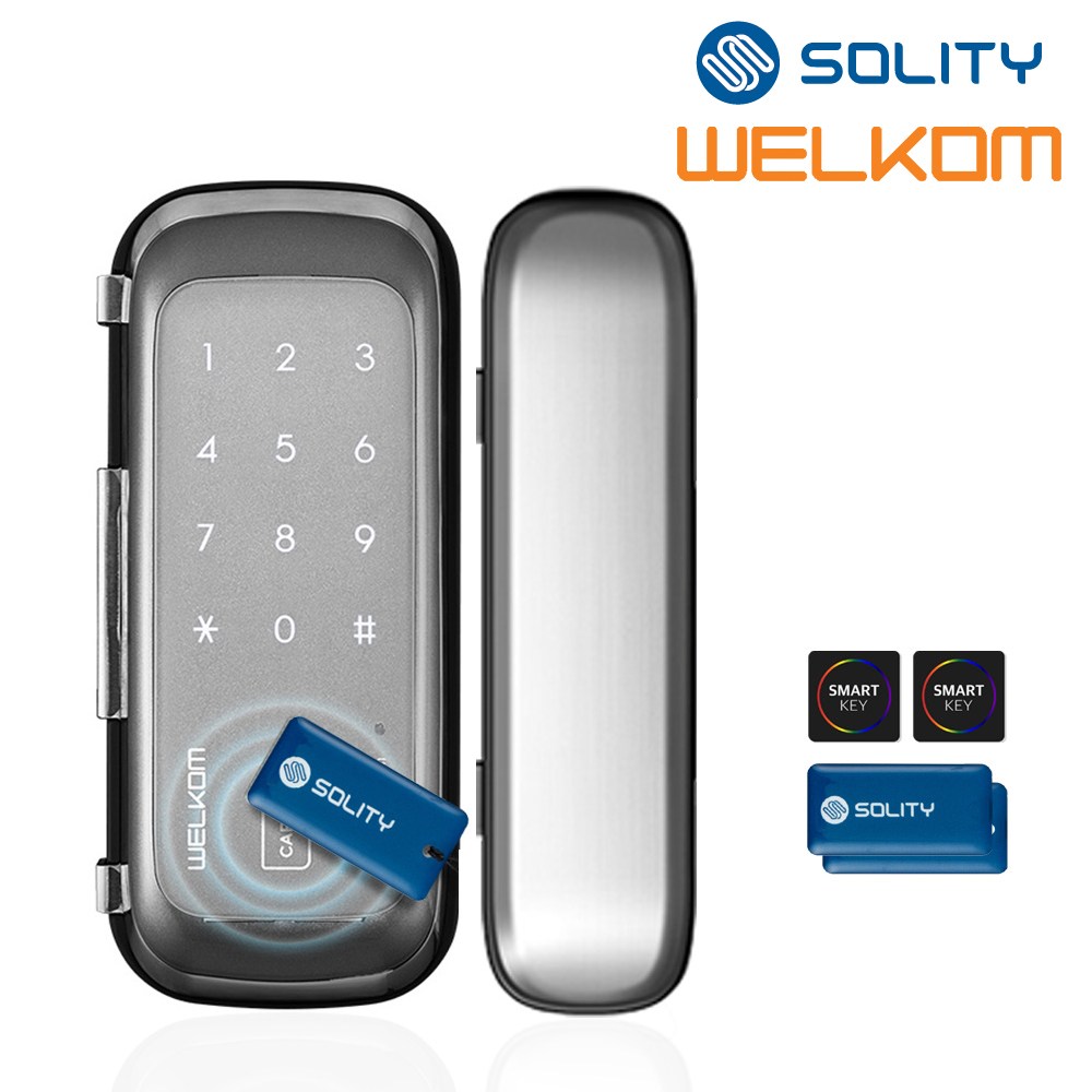 [전국설치] 웰콤 WGT330 양문형(홀더포함) 카드키4+번호키 강화유리문전용 좌우수문인식(키패드자동전환) 상시문열림기능 차임벨 생활방수 상가 빌라 업소 현관문 디지털도어락 도어록 143,000원