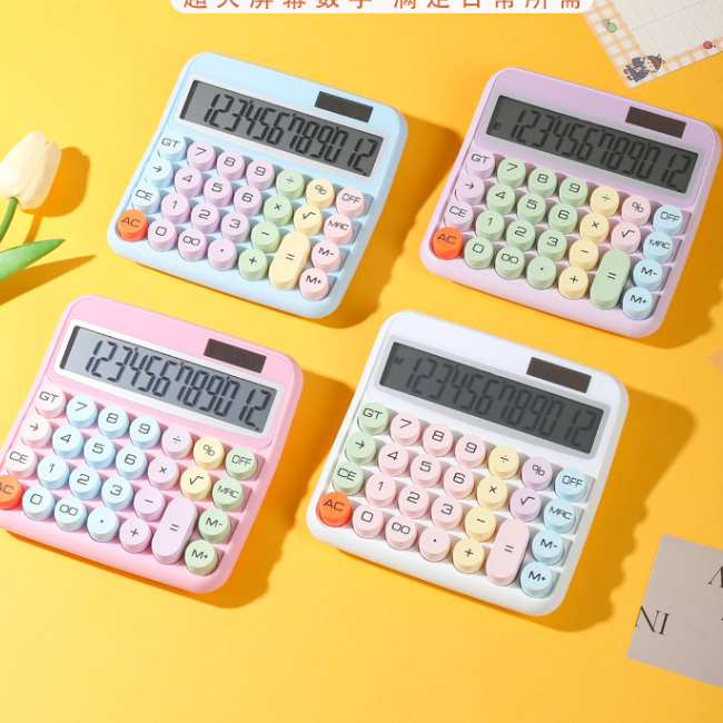 매일상점 레트로 태양열 사무용 학생 탁상 귀여운 컬러 파스텔 대형 계산기, 1개, 스노잉화이트(White) 16,900원