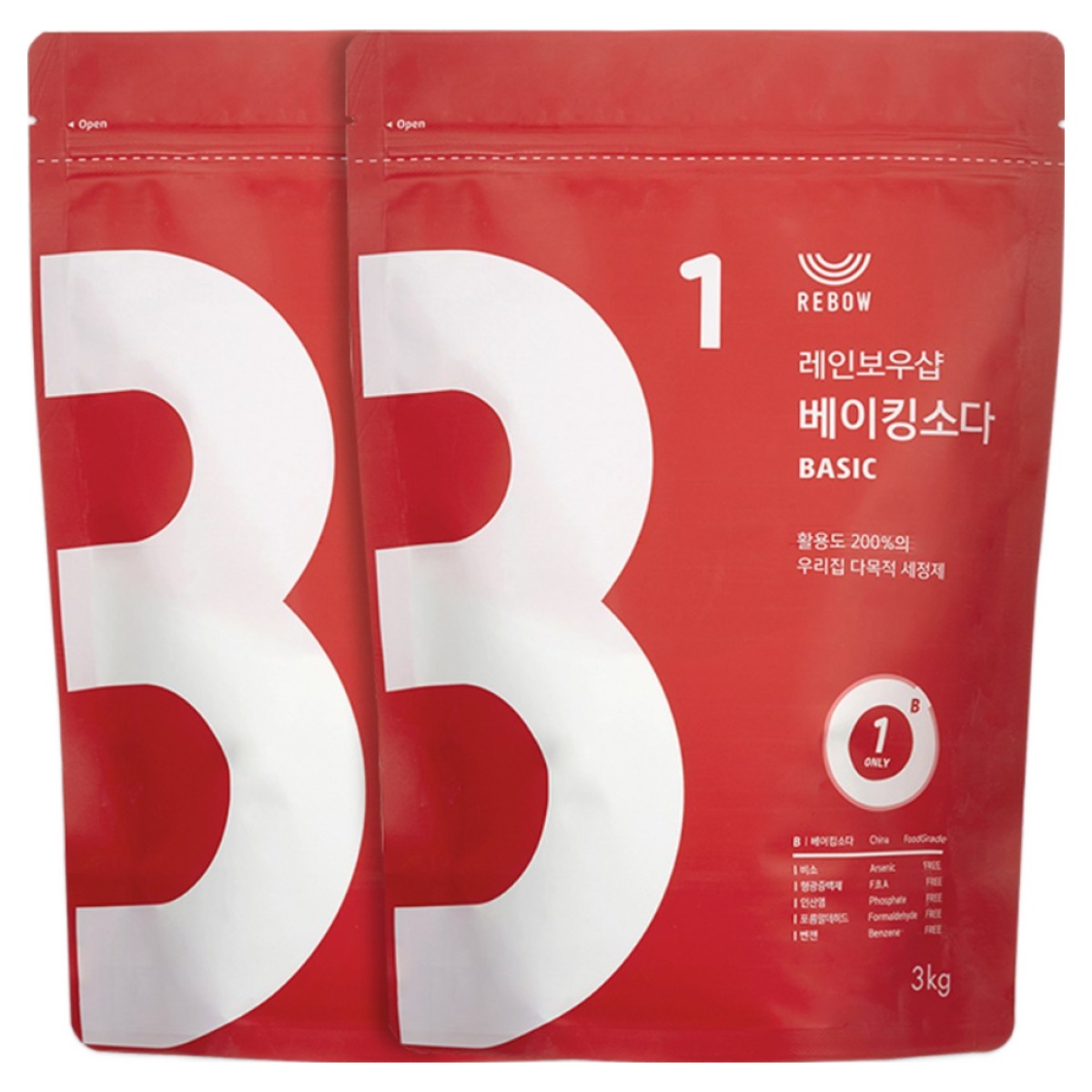 레인보우샵 베이킹소다 베이직, 3kg, 2개, 현재가 12,000원