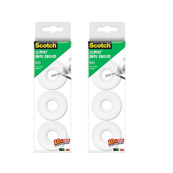 스카치 매직 셀로판 테이프 리필 세이빙 팩 3p 810R-3 12mm x 18m 7,480원