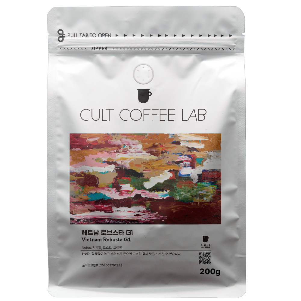 컬트커피랩 고소하고 진한 바디 다크 로부스타 G1 싱글오리진 커피원두 당일로스팅, 200g, 1개, 홀빈(분쇄안함) 7,990원