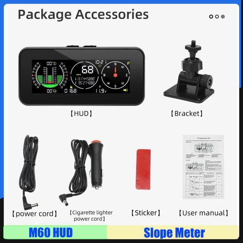 자동차 HUD 헤드업 디스플레이 계기판 속도계 M50 경사 계량기 GPS + BDS 듀얼 모드 칩 M60 지능형 경사계 오프로드 4X4 맞춤형 48,870원