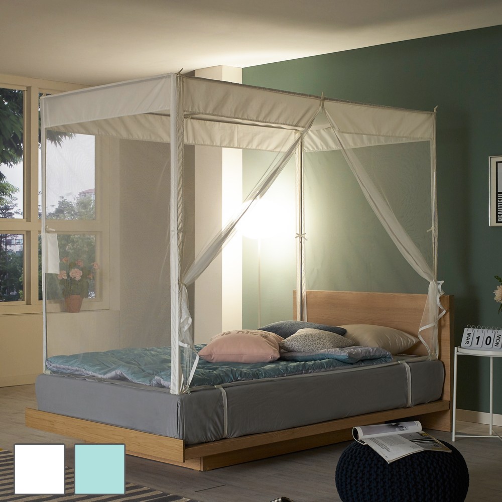 알뜨리 투인원 사각 모기장 세트 텐트형모기장 침대 바닥 거실 안방 싱글 모기장 텐트 방충망 모기텐트 해충차단 86,900원