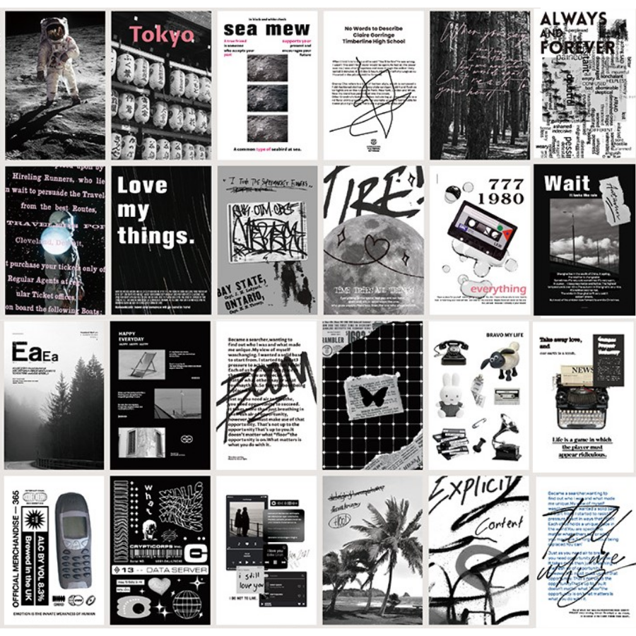 [에코베르] 그래픽 흑백 감성 엽서 30장 세트 10,900원