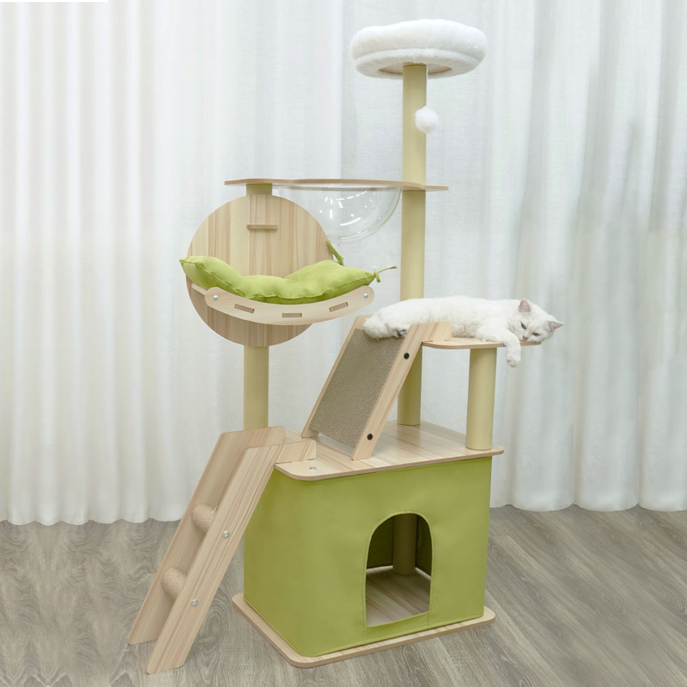 크레용펫 그린 앤 화이트 5단 하우스 캣타워 68,400원