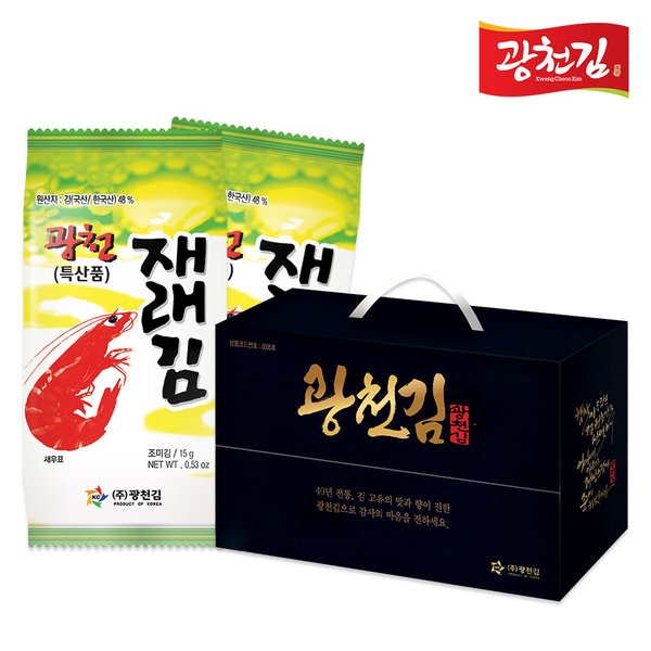 [광천김] 광천 재래김 새우 식탁김 선물세트 15g X 30봉, 1세트 31,950원