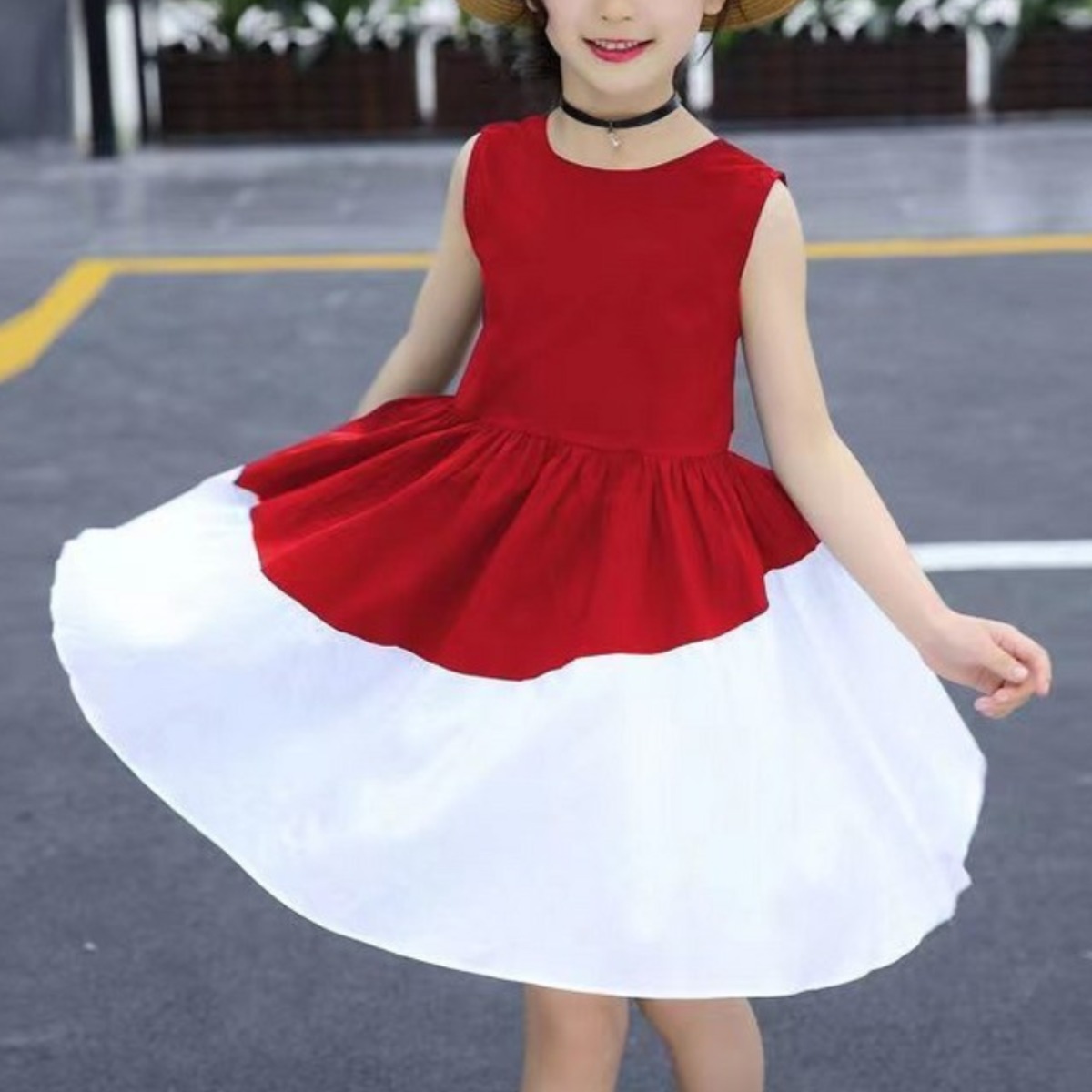 해피유통어린이 귀여운 민소매 원피스 배색 디자인 리본 스커트14세 이상 XG03 26,060원