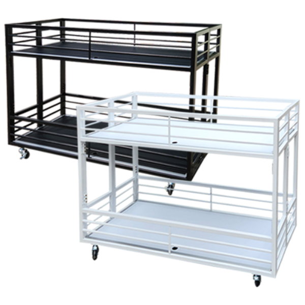 [매대인] 투라인매대 접이식 이동식 행사매대 2단 매대 가판대 국내제작, 블랙 205,000원