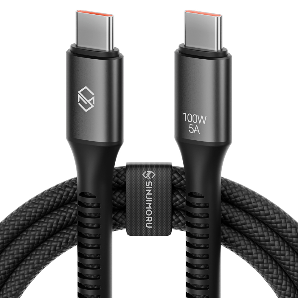 신지모루 C타입-C타입 우븐 100W PD 초고속 충전 케이블, 1개, 블랙, 0.5m 3,120원