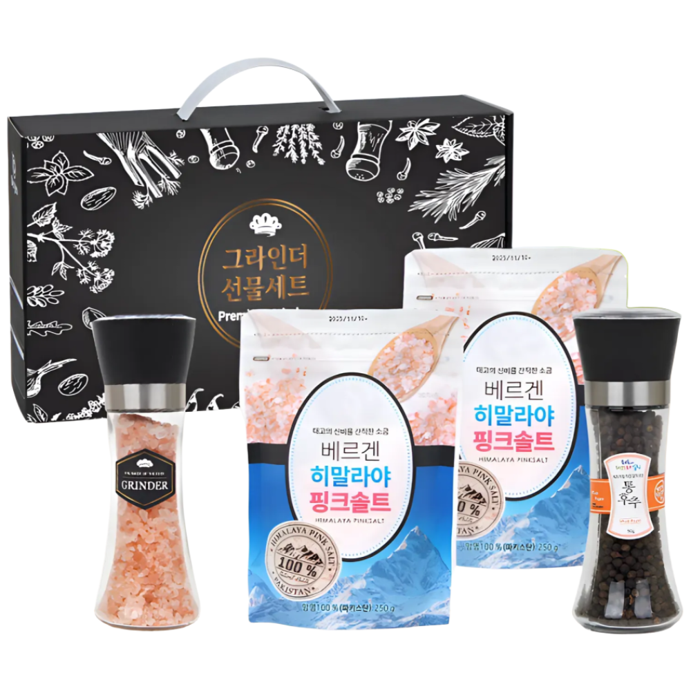현지맘 명절선물 답례품 히말라야 핑크솔트+통후추 프리미엄 그라인더 4종세트, 5박스 89,900원