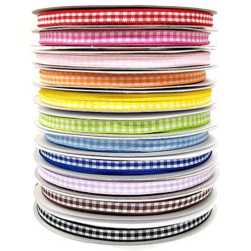 (주)아트인 체크 마무리 리본(6mm), 레드 7,000원