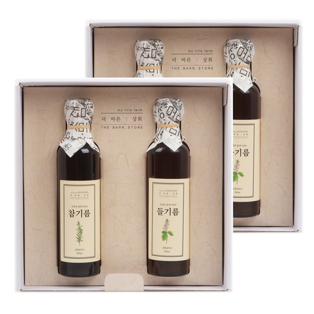 [ 고급선물세트 ] 더바른상회 프리미엄 1호 선물세트 ( 국산 전통 참기름 국산 전통 들기름 ), 2세트, 300ml 109,900원