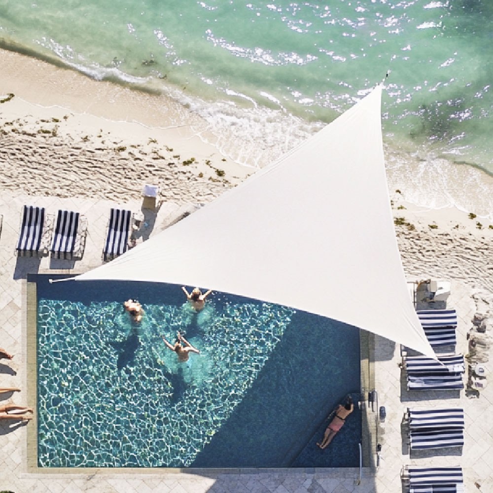 썬키다 썬쉐이드 그늘막 차광막 천막 야외 옥상 햇빛 가림막 삼각 사각 메쉬 2.0, 크림화이트 27,900원