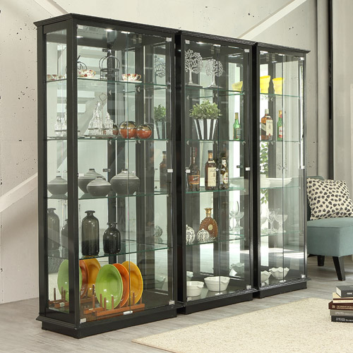 앤탑퍼니처 LED조명강화유리장식장 장식장, 5단장식장-600-블랙 269,900원