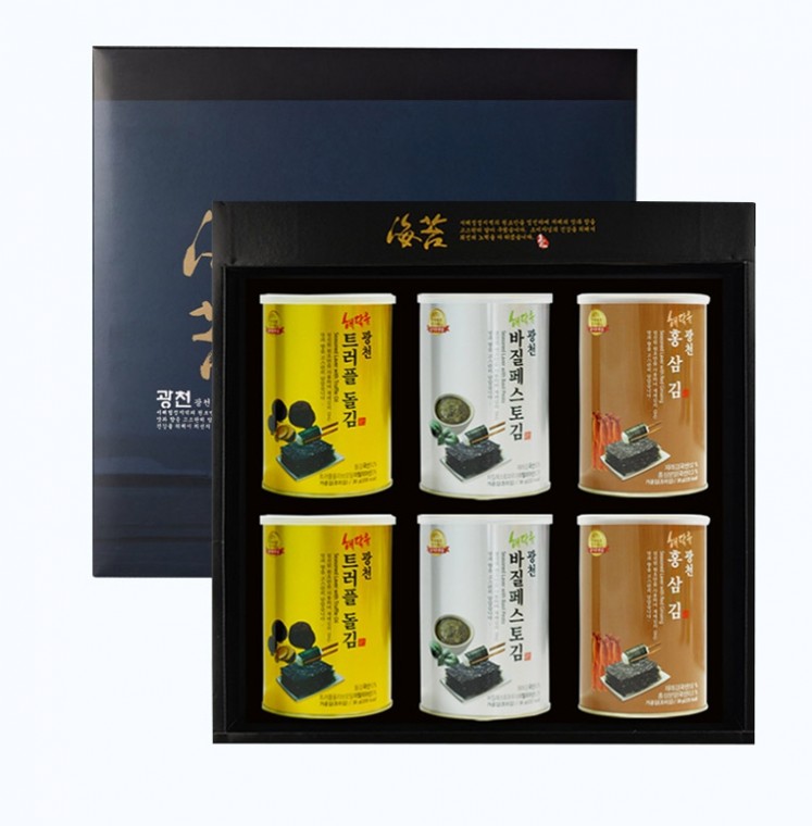 2026 설날선물세트 명품광천김6캔 캔김 선물세트 명절 재래김 돌김 선물용김추천 (고급쇼핑백포함) 41,000원