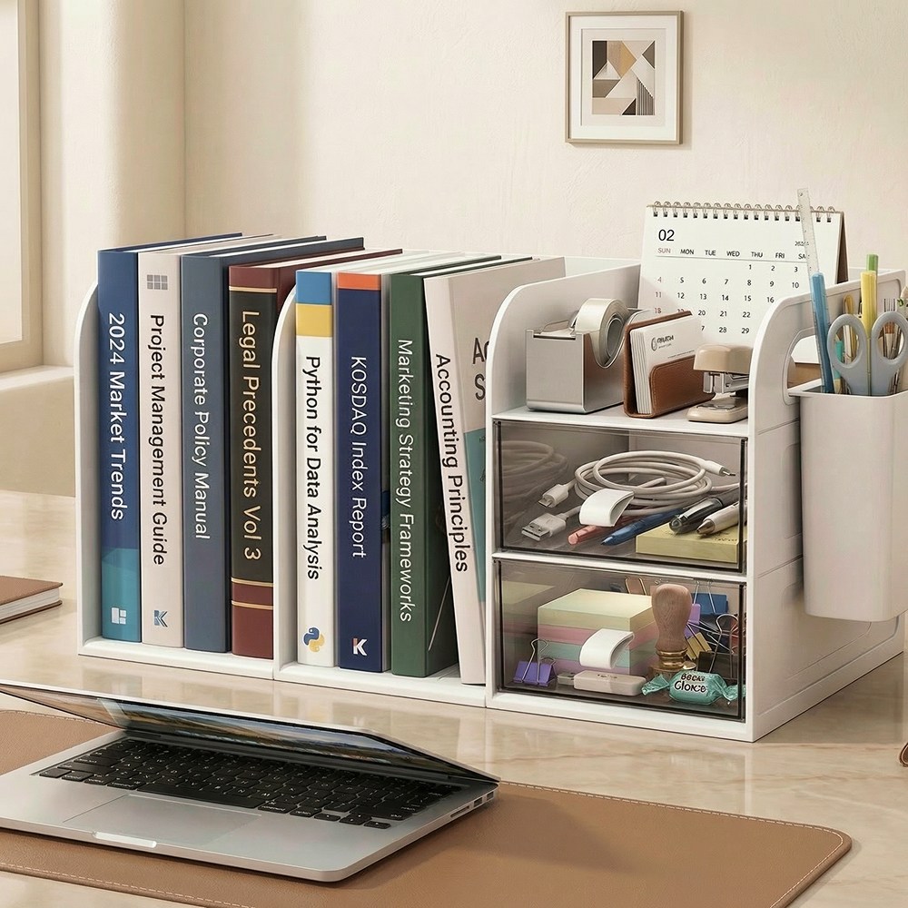 올인원 책상 정리함 사무실 깔끔 정리, 1개, 화이트 투명 22,000원