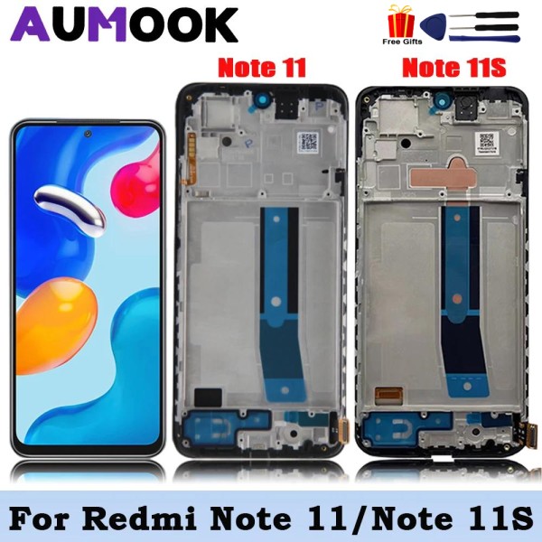 Xiaomi Redmi Note 11 LCD 디스플레이 용 100% 테스트 AMOLED 11S 프레임이있는 Note11 스크린 터치 유리 27,240원