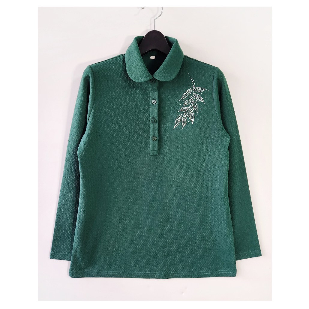 허니마마 올리버 할머니옷 와플 카라 티셔츠 엄마 단추 긴팔티 요양원 봄 가을 80대 선물 39,900원