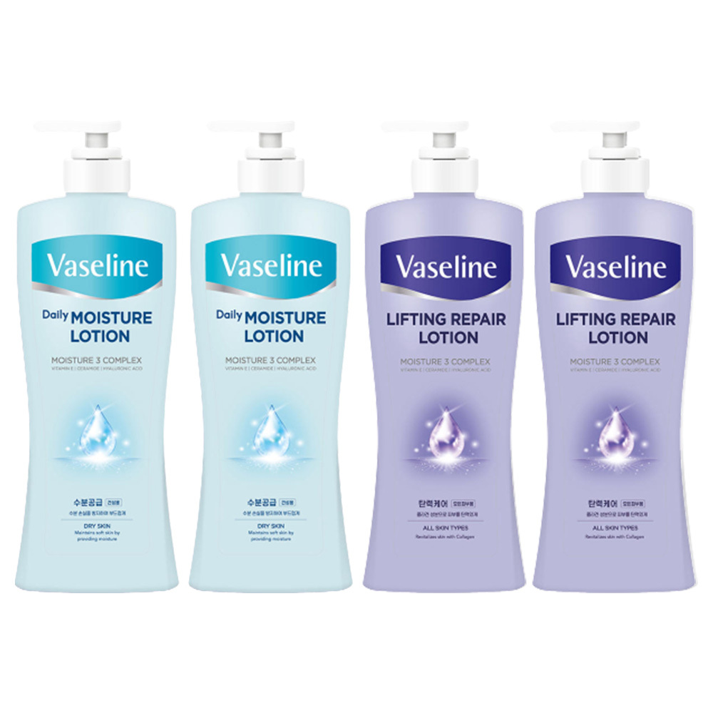 바세린 바디로션 데일리모이스처, 450ml, 2개 + 리프팅리페어, 450ml, 2개 26,400원