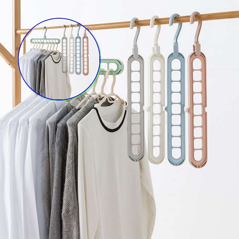 쌍문상회 출장용품 9단 회전옷걸이 멀티옷걸이 9단옷걸이 옷걸이 캠핑옷걸이 여행옷걸이 접이식 접이식옷걸이 회전 매직행거 옷장정리 플라스틱옷걸이 공간활용 멀티 40872EA 6,560원