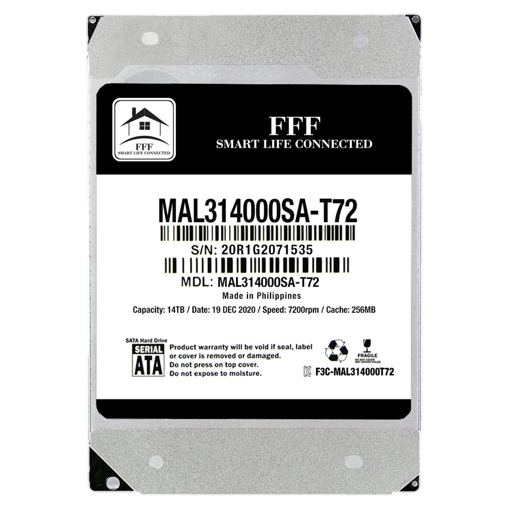 3.5인치 하드디스크 14TB 에프쓰리 HDD SATA3 7200RPM 256MB 14테라, 14TB, MAL314000SA-T72 428,000원