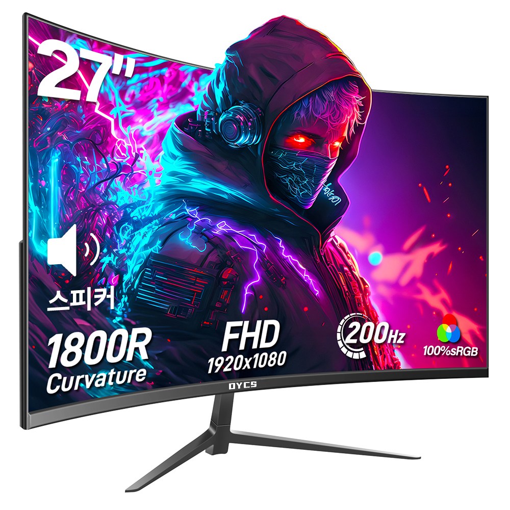 34인치 울트라와이드 커브드 게이밍 모니터 165Hz UWQHD 4k, 27인치 모니터 200Hz FHD, 커브드 컴퓨터 화면, Gawfolk 특가 할인중, 70cm, 27inch 1k 200Hz 228,000원