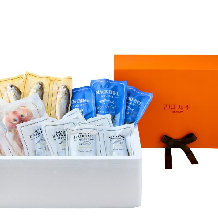 진짜제주 생선선물세트 설선물세트 갈치 선물세트 특대, 1박스, 명품세트(왕특대8토막+옥돔대1+고등어3쪽)오렌지박스 165,000원