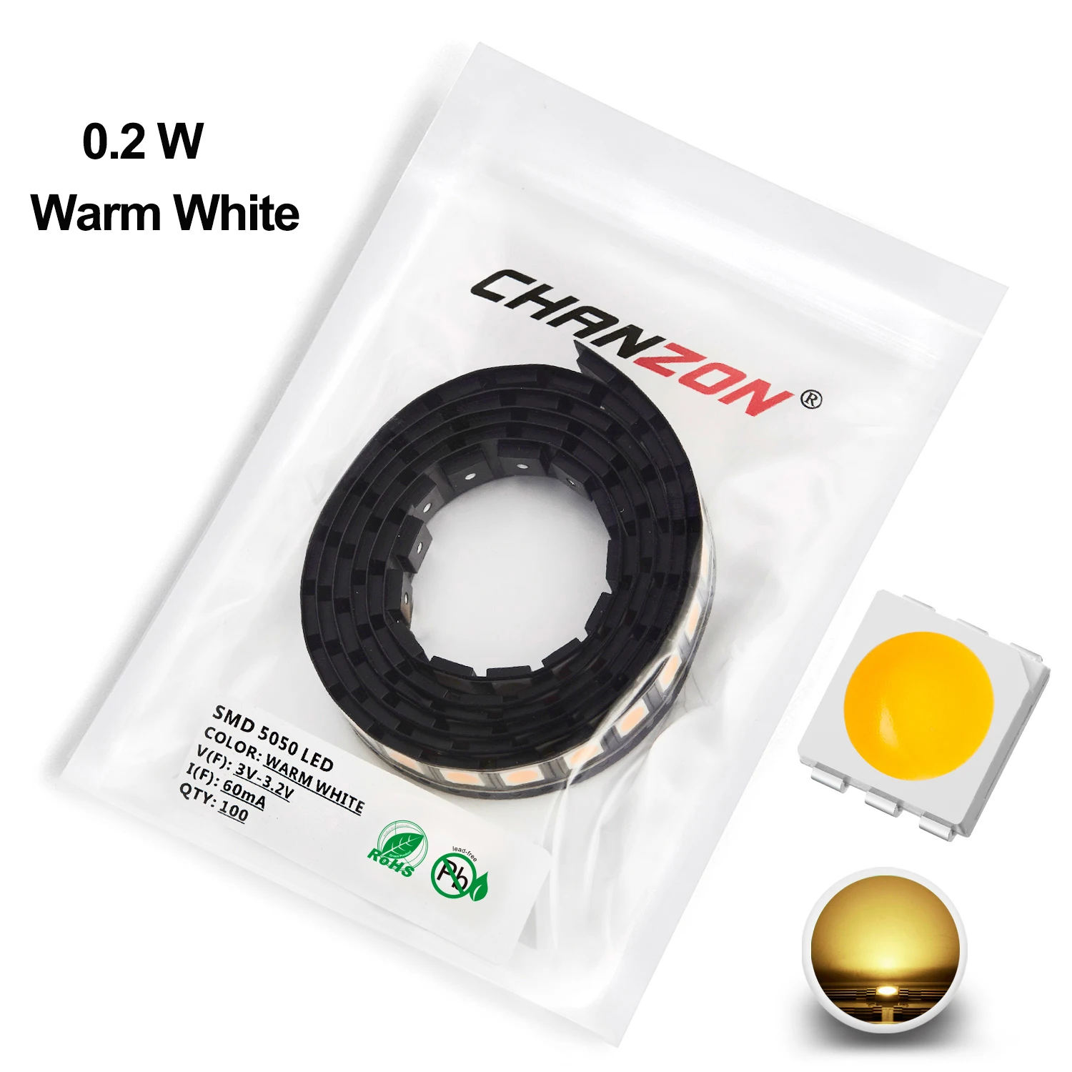 100Pcs 5050 SMD LED 다이오드 칩 0.2W 따뜻한 흰색 빨간색 녹색 파란색 노란색 오렌지 UV 보라색 핑크 RGB 13,700원