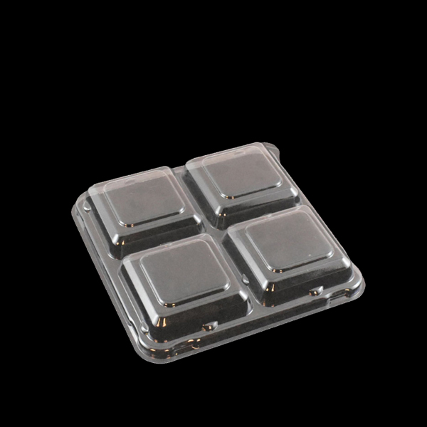 고밀폐 정사각 4칸 반찬용기 / 135x135xH40mm / 투명 900set 141,400원
