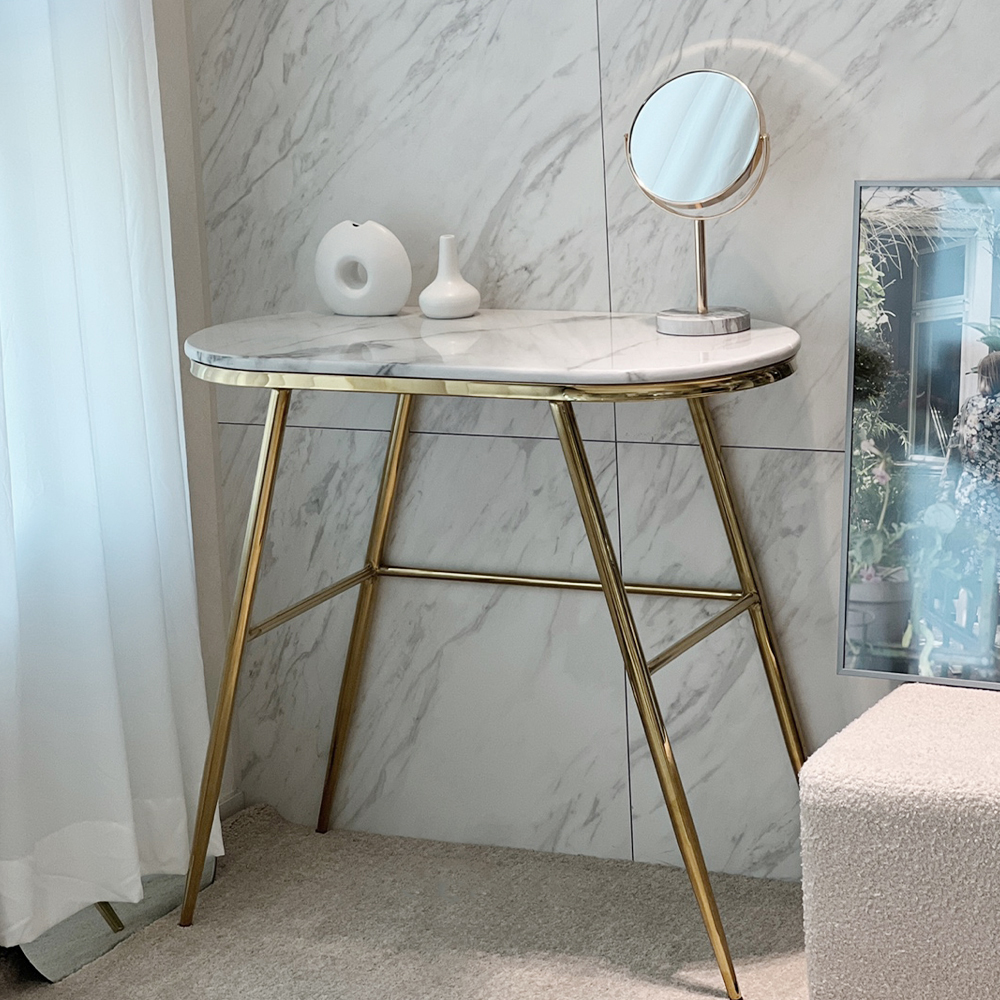 퍼피노 마르 대리석 원형 콘솔 테이블 화장대 방문설치 173,250원