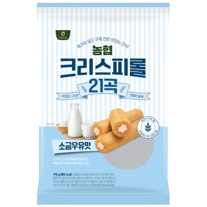 [농협] 국산곡물21곡 크리스피롤 소금우유맛, 170g, 10개 37,680원