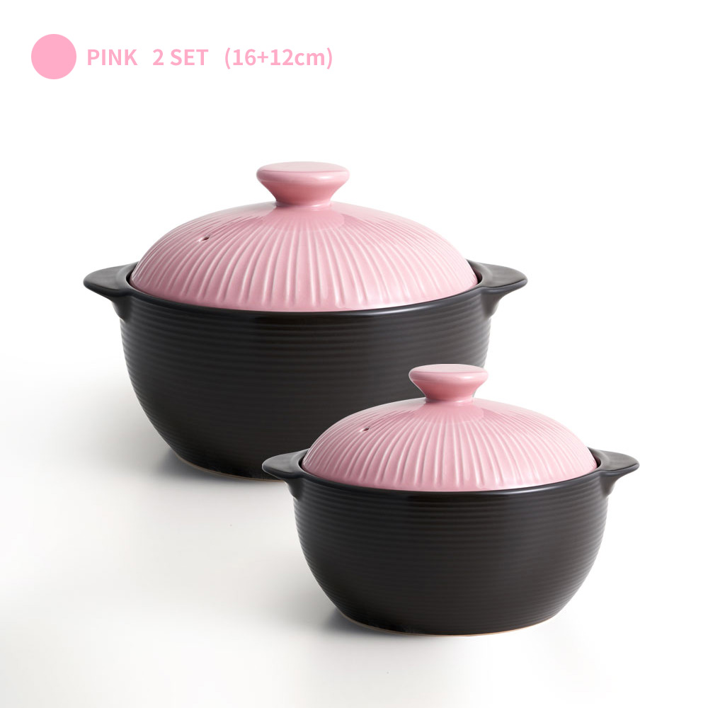[한국도자기리빙] 리한 라인팟 무균열 뚝배기 2종세트 16+12cm 핑크 63,900원