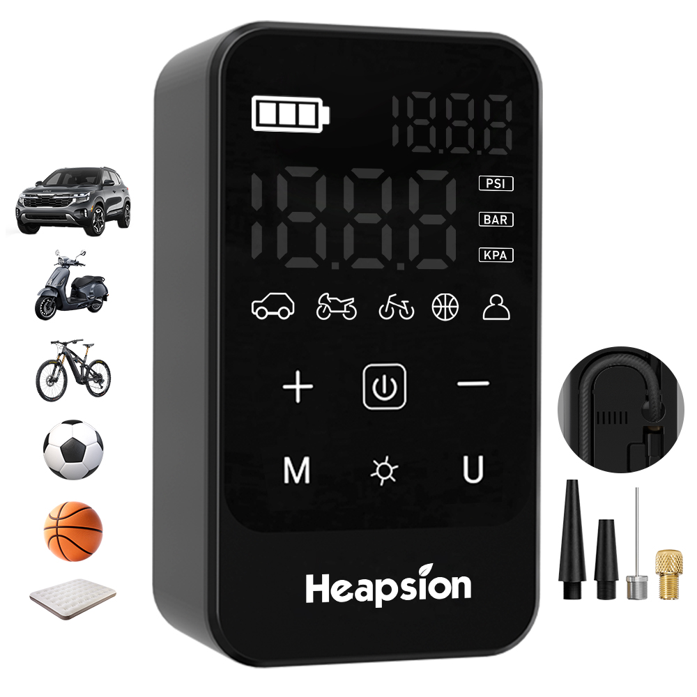 7200mAh 휴대용 무선 차량용 에어펌프 타이어 공기압 주입기 다용도, 블랙, 1개, 현재가 36,000원