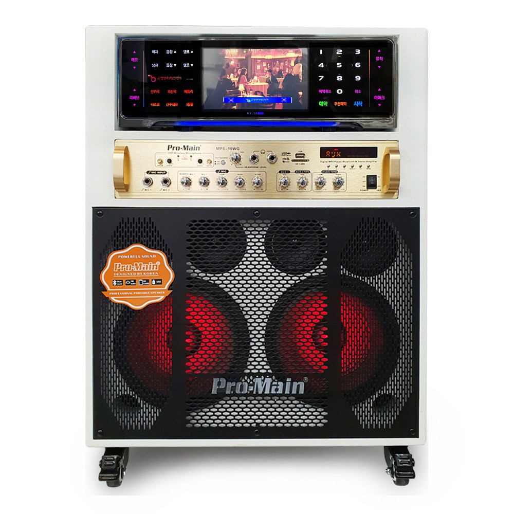 프로메인 미니 이동식 노래방 세트 금영반주기 KY-S1000 가정용 업소용 무선마이크세트 올터치 방식 고급형(최신곡 포함) 1,155,000원