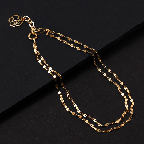 골드앤 14K 로즈미 두줄 팔찌 더블체인 장미 팬던트 체인 금 팔찌 223,600원