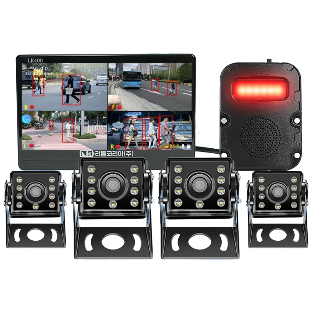 AI인공지능 지게차 산업장비 4채널 블랙박스 후방카메라 방수 사각지대 사람자동인식 모니터 경고등 439,000원