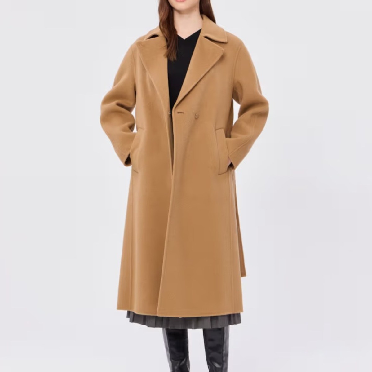 헤지스>> 카멜 스트랩 여성 모직 롱코트 (WSCO4D004CM) 350,000원