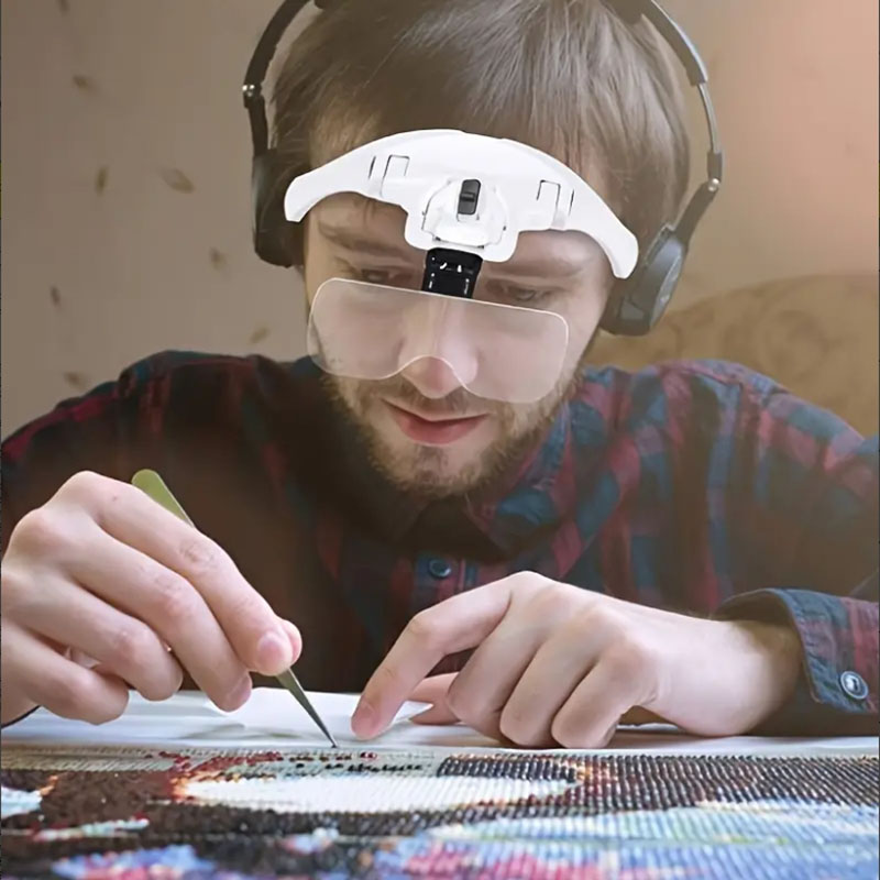 COVERONE 헤드 돋보기 핸즈프리 LED 조명 고화질 확대경, 현재가 18,500원