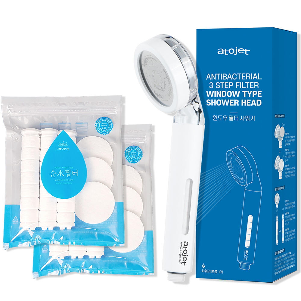 아토젯 윈도우 필터샤워기 + 헤드필터 6p + 바디필터 6p 세트, 1개, 화이트(샤워기) 36,800원