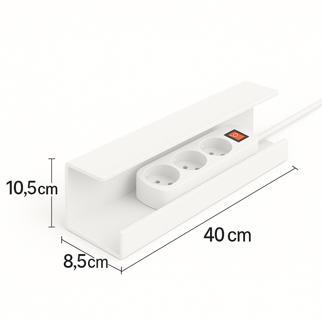 책상아래 PVC 접착식 멀티탭 선정리 무타공 콘센트 정리함 11,990원