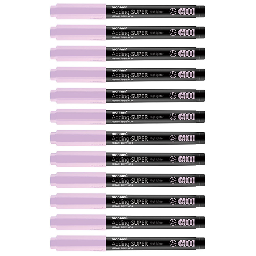 모나미 에딩슈퍼 600 파스텔 형광펜, 파스텔 퍼플, 12개입 3,840원