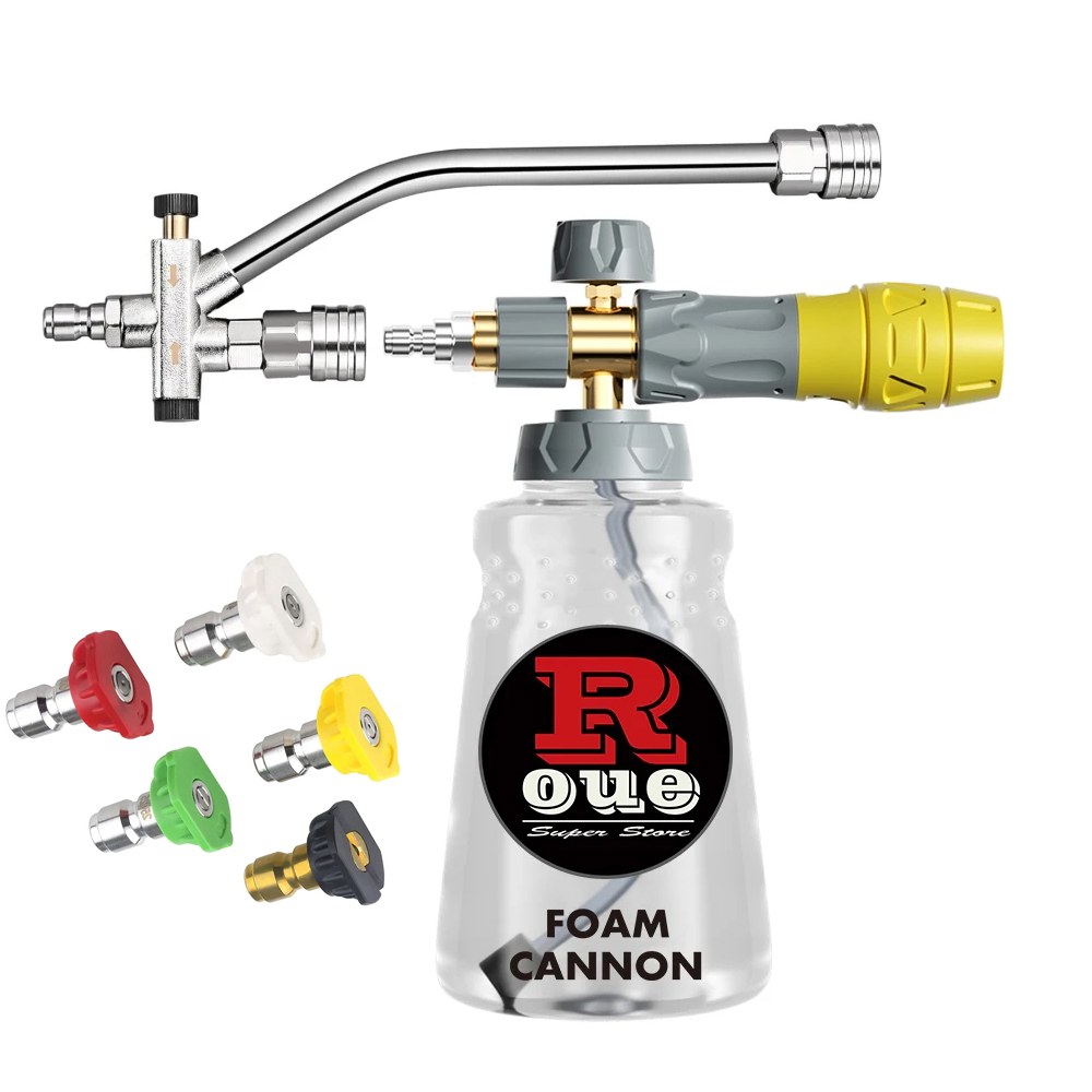 이중 목적 스위치 스노우 폼 듀얼 건 압력 와셔 1/4 인치 빠른 연결 및 비누 대포 와셔용 5개 노즐 47,700원