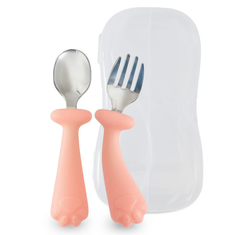 퍼기 휘어지는 자기주도 이유식 스텐 스푼 + 포크 + 케이스 세트 18,900원