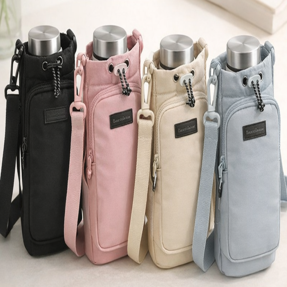 텀블러 물병 크로스백 물통 보온보냉 파우치 가방 텀블러가방 산책 외출 필수템 데일리템 여행 캠핑 필수품, 1개, 코지핑크 11,500원