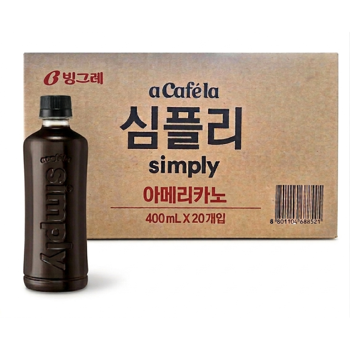 빙그레 아카페라 심플리 아메리카노 400ml x 20개 무라벨 34,000원