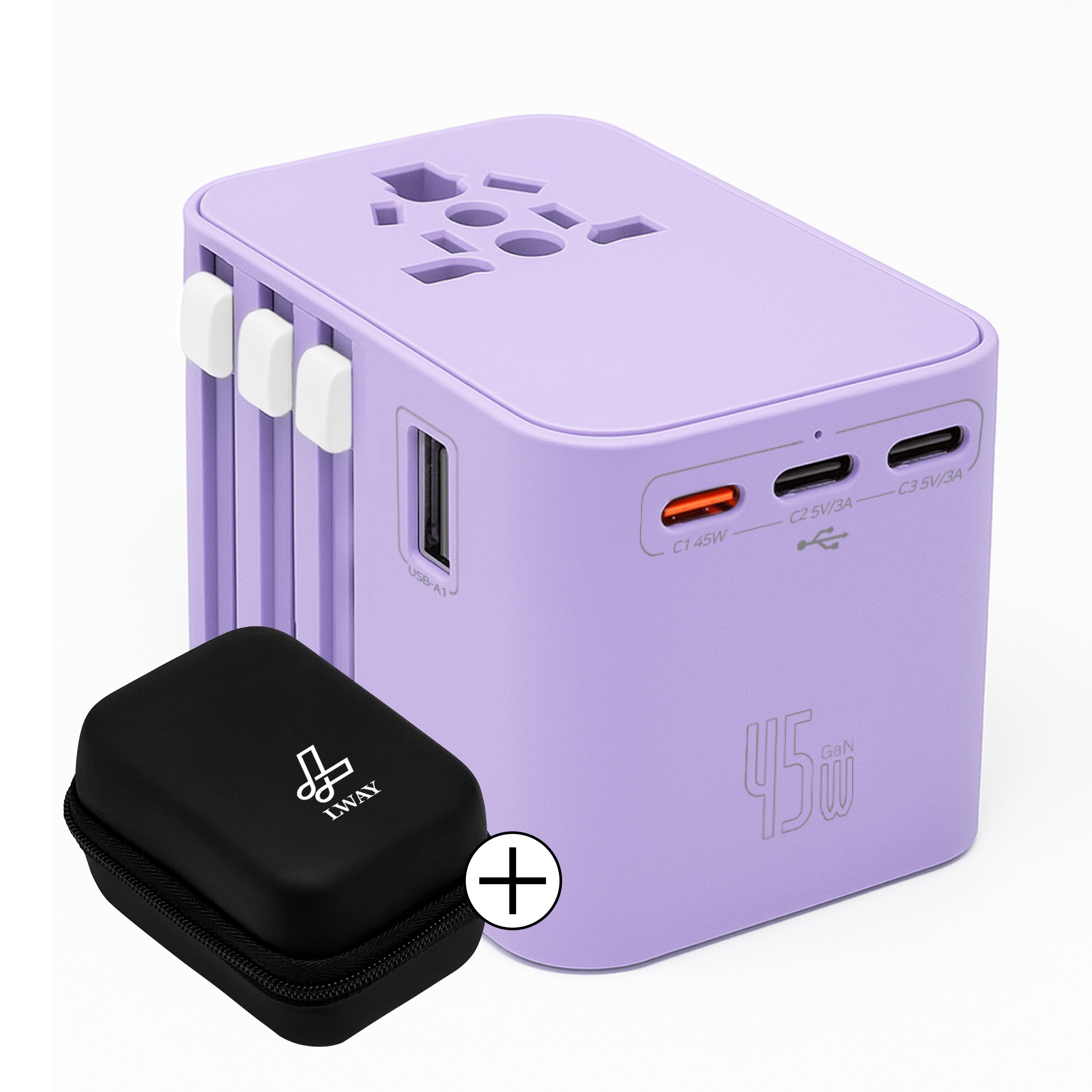 르웨이 GaN 45W 초고속 충전 5포트 고성능 해외 여행용 멀티 플러그 어댑터 최대 2500W 23,900원