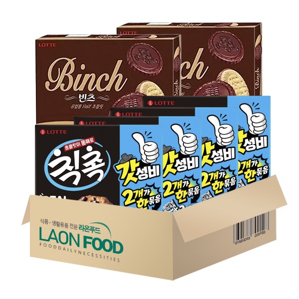 [블루존] 초코비스켓 과자세트 1052g (칙촉336g x2+빈츠190g x2), 1.052kg, 1개 23,000원