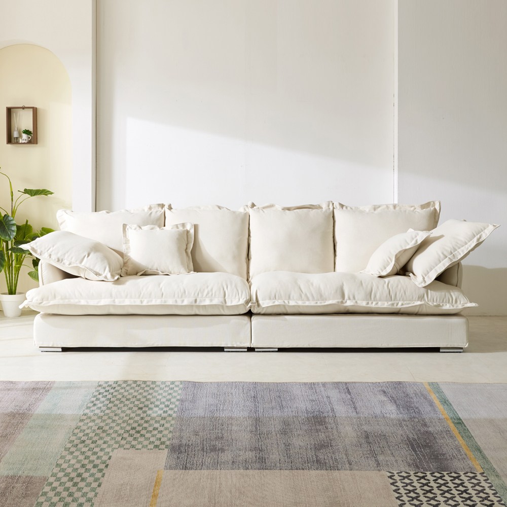 파로마 네오 코드니 눕기좋은 푹신한 클라우드 패브릭 소파 4인용, 아이보리 579,900원